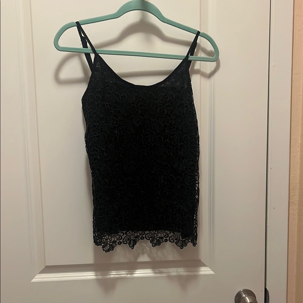 Elegant Black Lace Cami Top